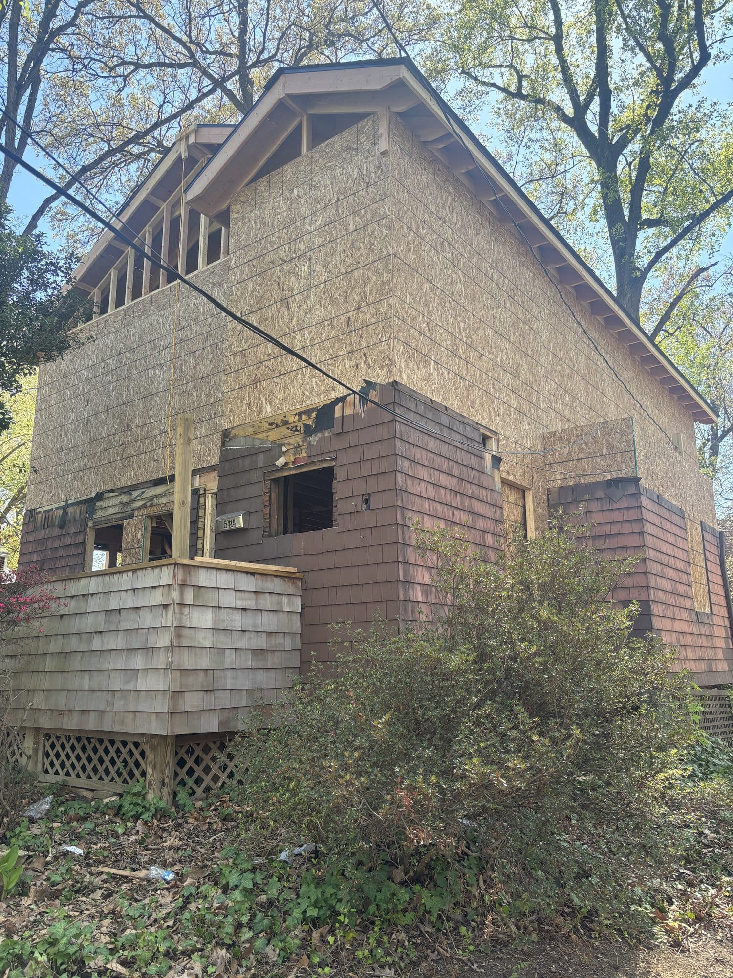 Shingle sided addition over existing porch. Home addition project by Potts Brothers Construction, Arlington & Northern Virginia