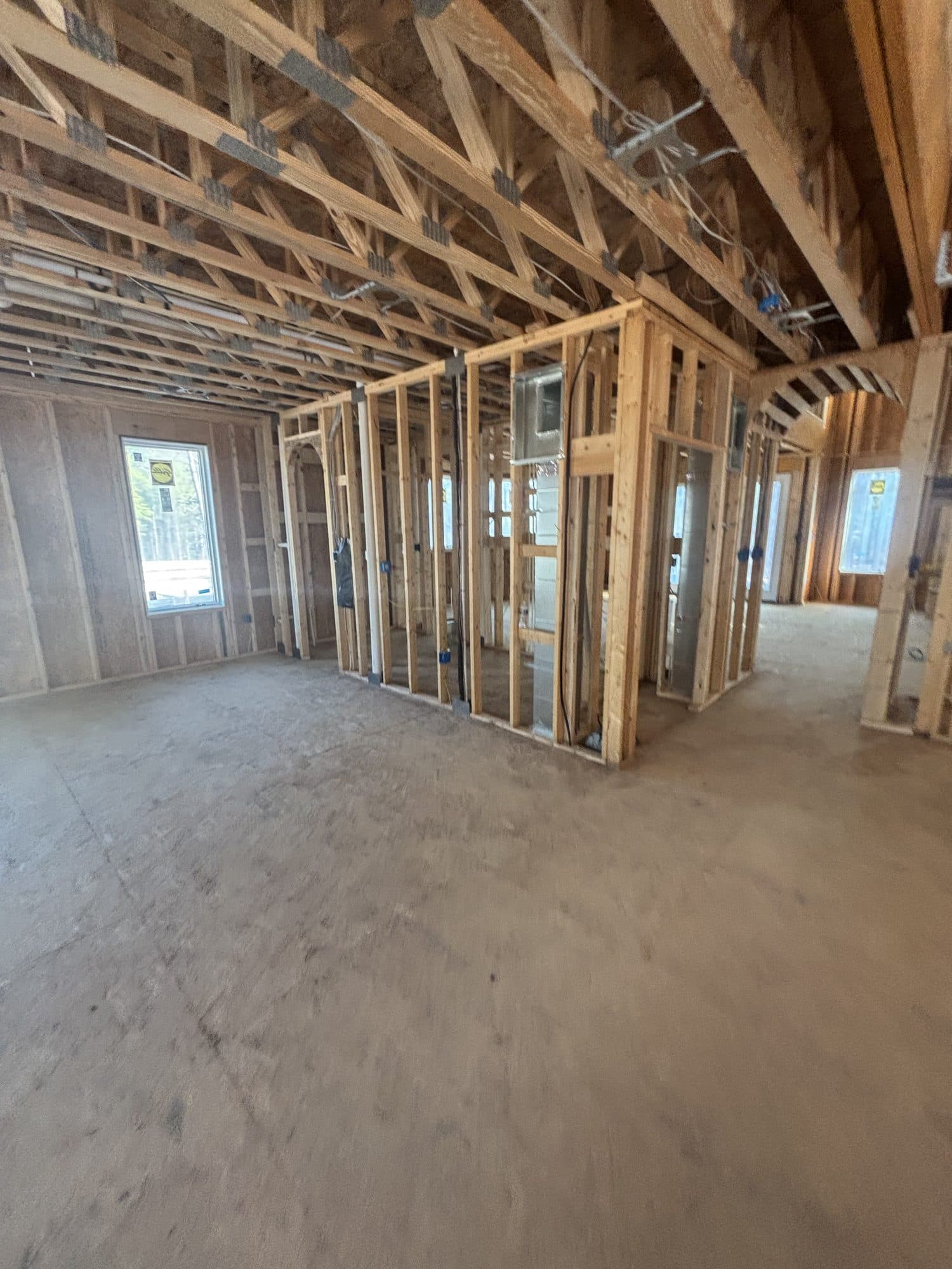 Spacious framed interior room with windows and. Home addition project by Potts Brothers Construction, Arlington & Northern Virginia