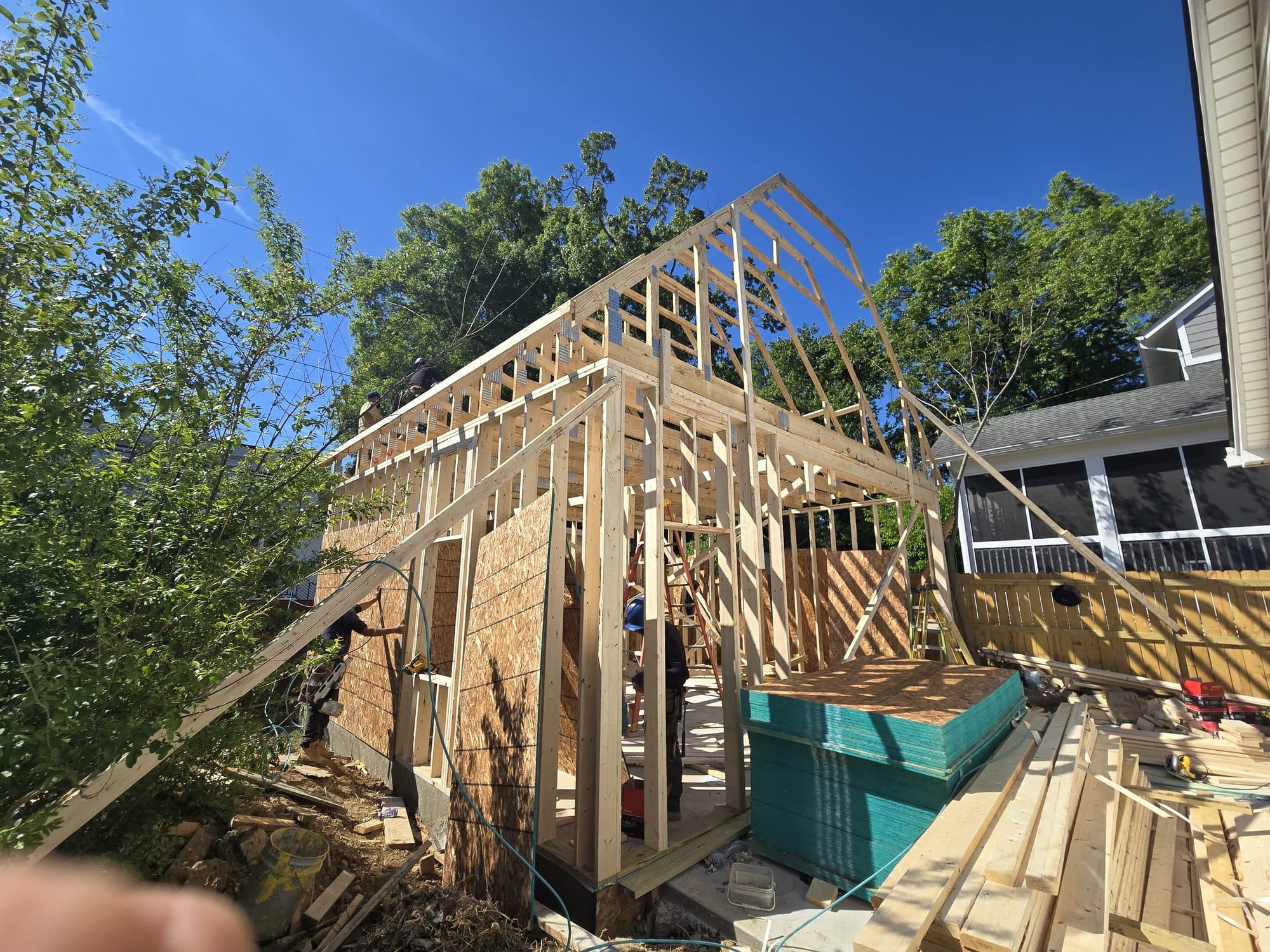 Wood framed two story home. Home addition project by Potts Brothers Construction, Arlington & Northern Virginia